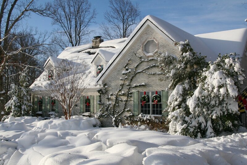 Snow-covered House — White, Peaceful, Winter, Photograph