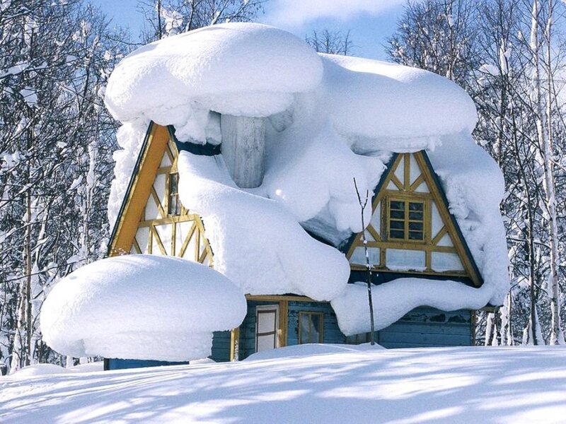 Snow-covered House — White, Serene