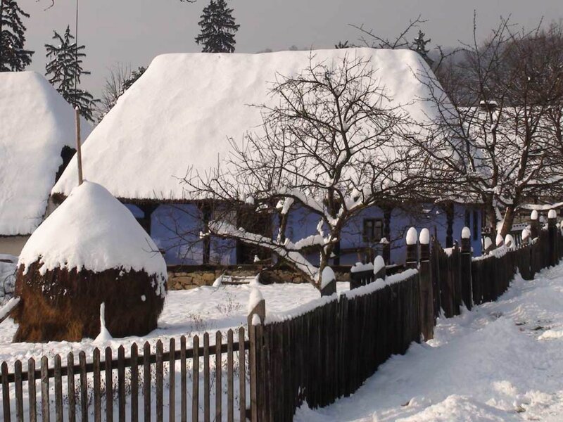 Snow-covered House — White, Serene, Winter, Photograph, Haystack