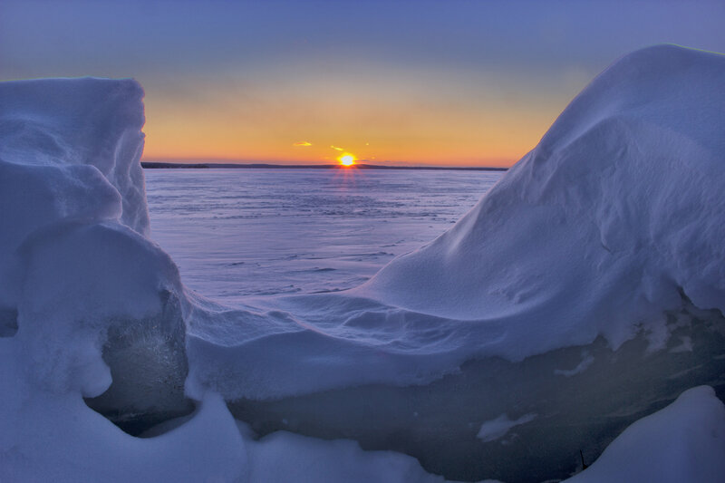 Snow-covered Ice on Lake