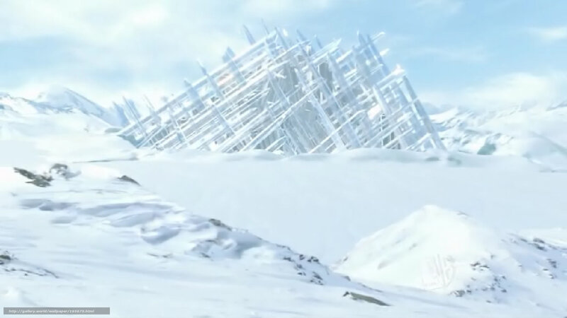 snow-covered ice structure