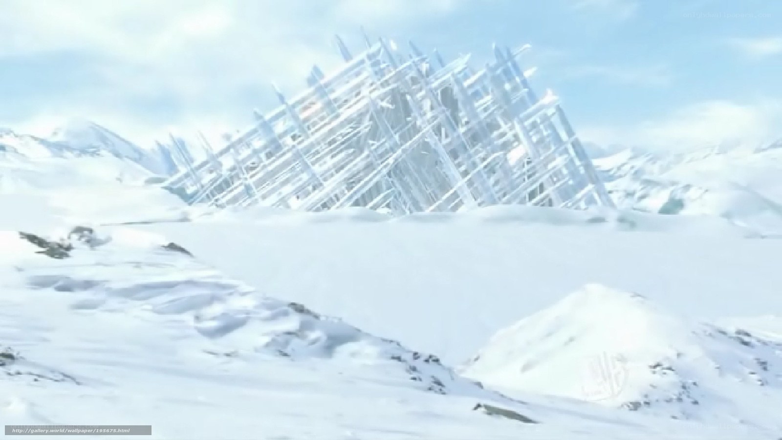 snow-covered ice structure