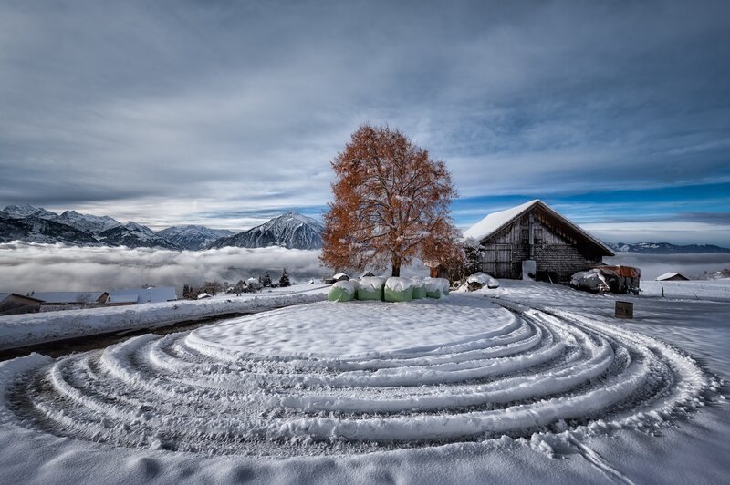 Snow-covered Labyrinth