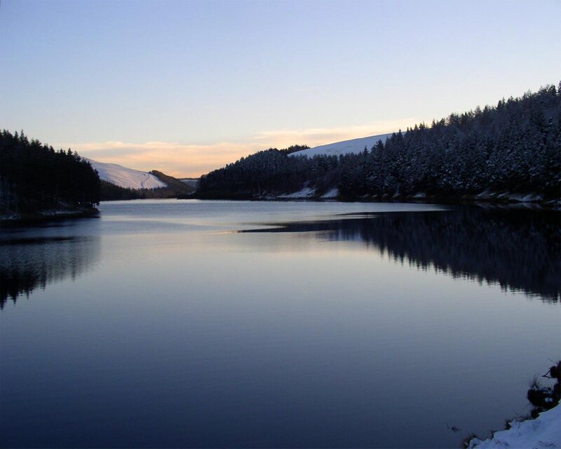 Snow-covered Lake at Dusk — Blue