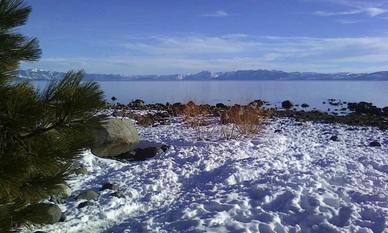 Snow-covered Lake Shore