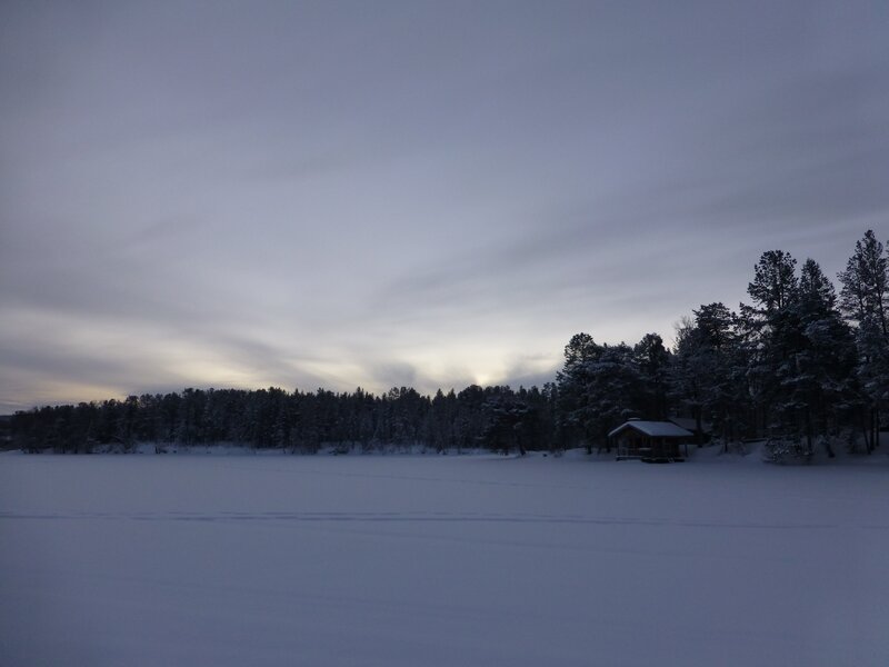 Snow-covered Lake — White, Serene, Winter, Photograph, Trees