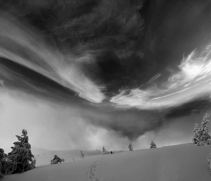 Snow-covered Landscape — Black