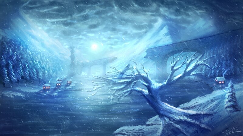 Snow-covered Landscape — Blue, Cold
