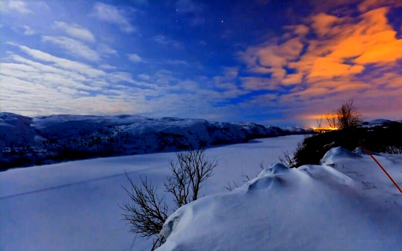 Snow-covered Landscape — Blue, Dramatic, Night