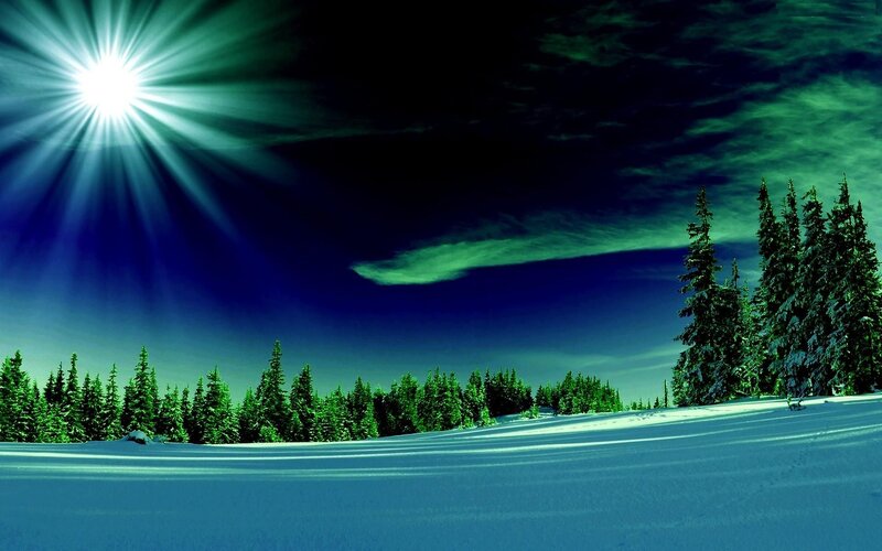 Snow-covered Landscape — Blue, Dramatic, Winter, Photograph
