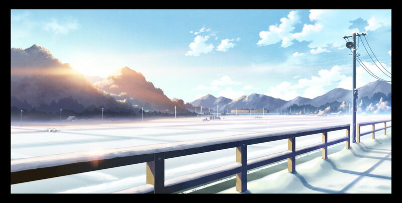 Snow-covered Landscape — Blue, Serene, Morning