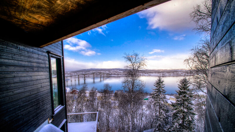 Snow-covered Landscape — Blue, Serene, Winter, Photograph, Bridge