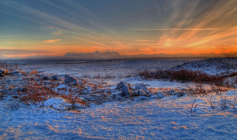 Snow-covered Landscape — Orange