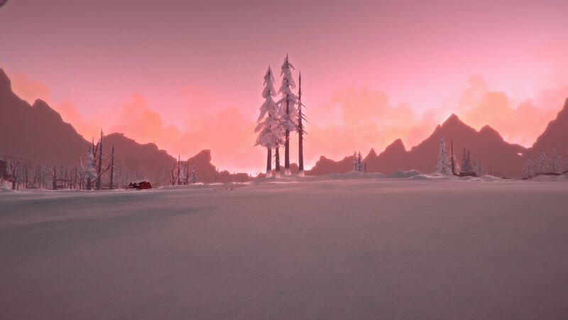 Snow-covered Landscape — Pink