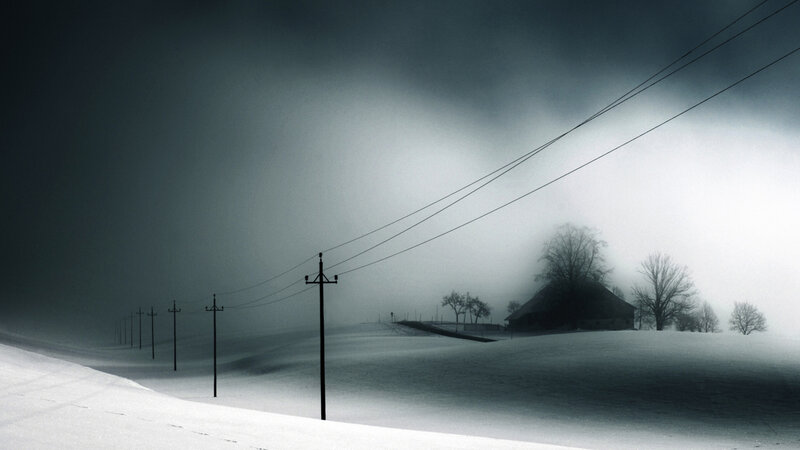Snow-covered Landscape — White, Dreary, Winter
