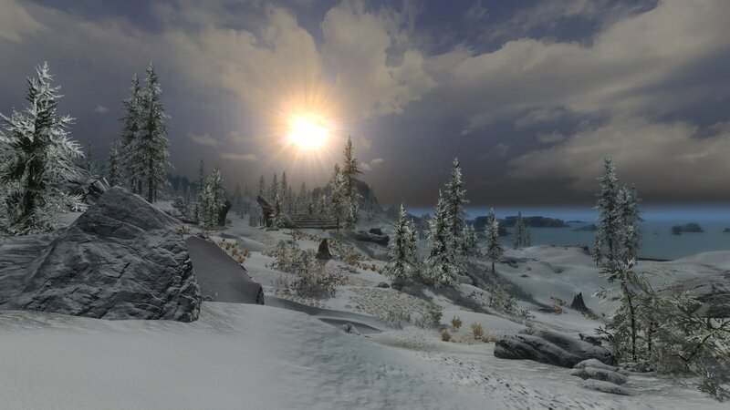 Snow-covered Landscape — White, Serene, Winter, 3d Render