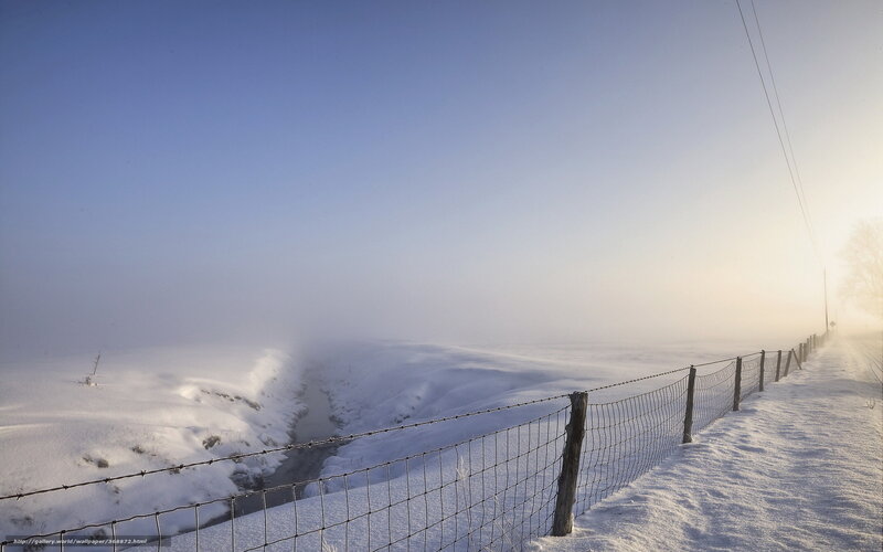 Snow-covered Landscape — White, Serene, Winter, Photograph, Fence