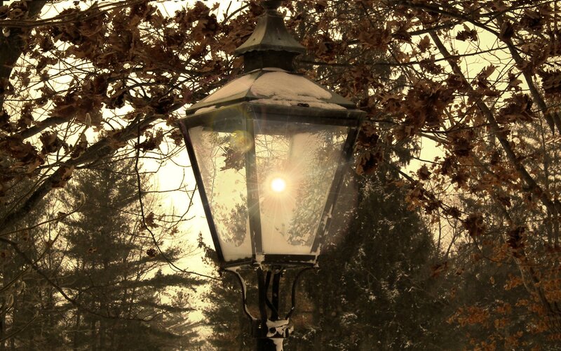 Snow-covered Lantern — Brown