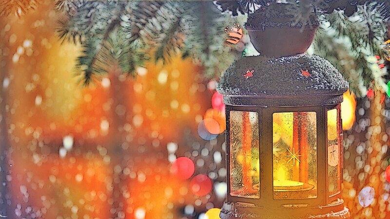 Snow-covered Lantern — Orange