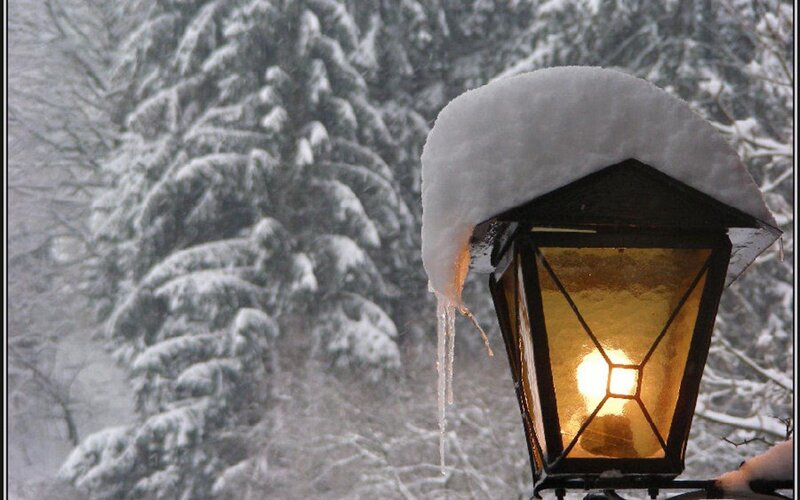 Snow-covered Lantern — White, Cold