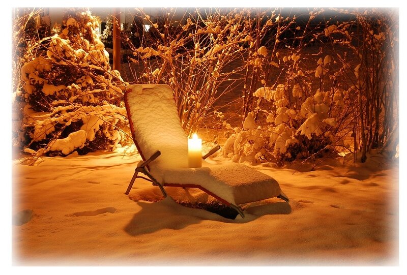 Snow-covered Lounge Chair