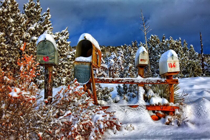 Snow-covered Mailboxes