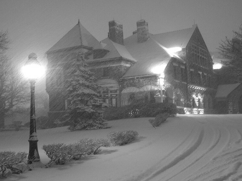 Snow-covered Mansion — Black