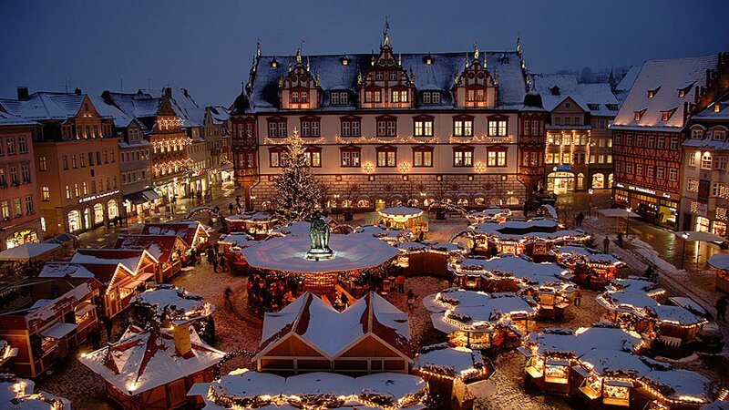 Snow-covered Market Square — White
