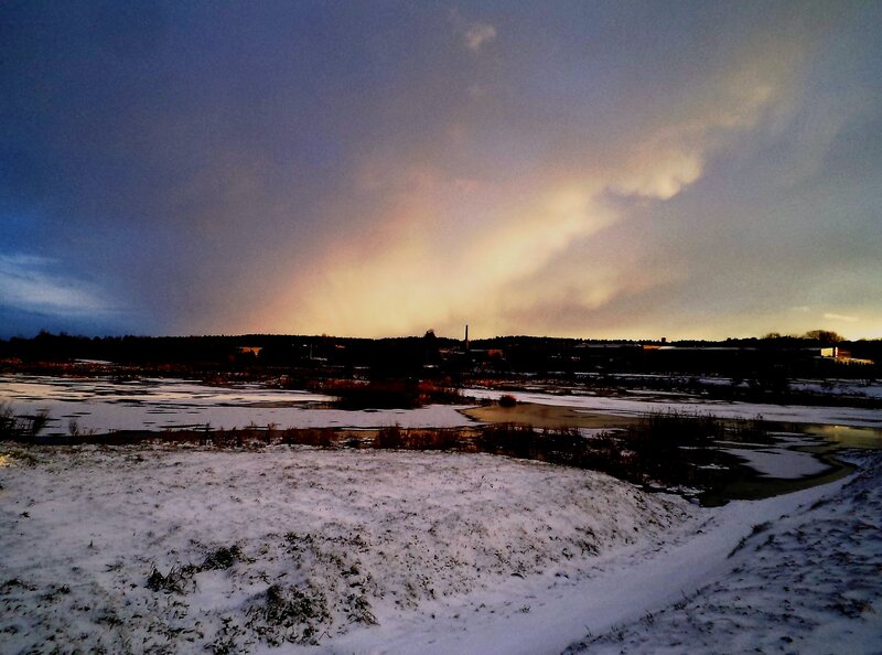 Snow-covered Marsh at Dusk