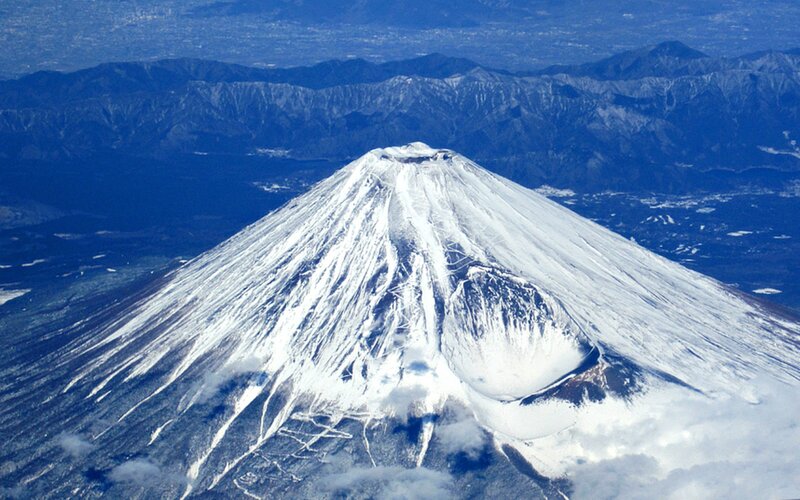 Snow-covered Mount Fuji — White