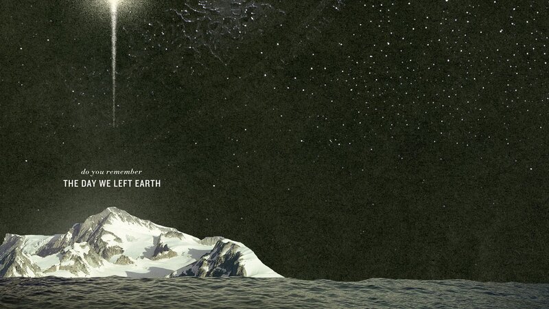 Snow-covered Mountain — Black, Dramatic, Night, Digital Art, Sea
