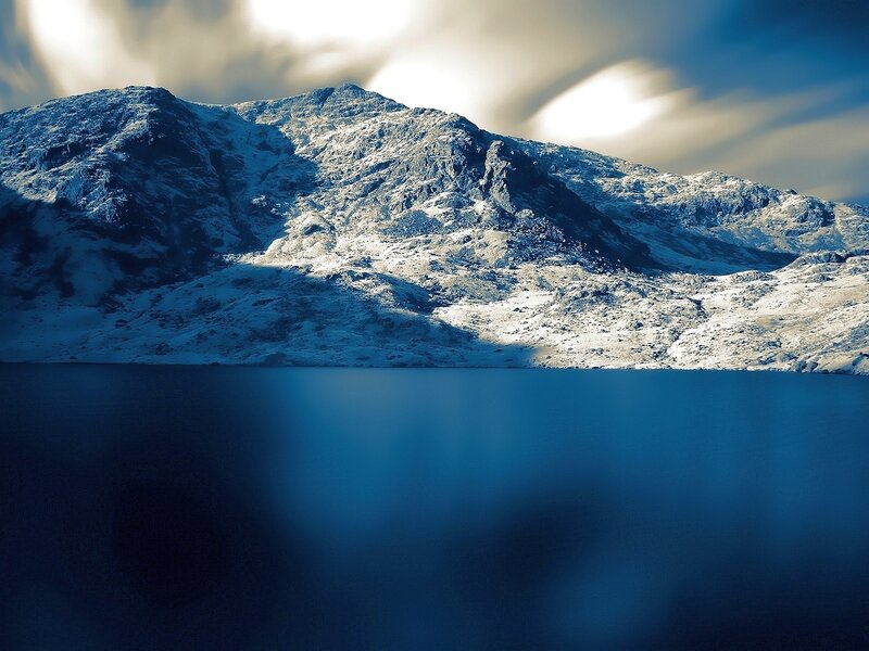 Snow-covered Mountain — Blue, Dramatic