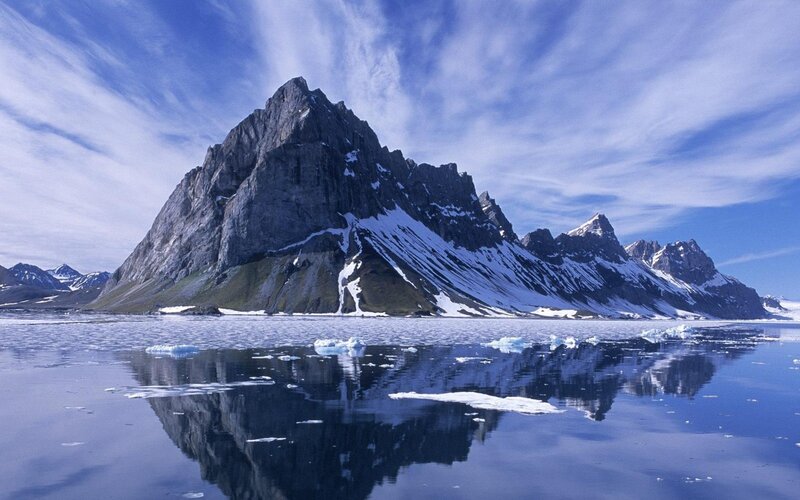 Snow-covered Mountain — Blue
