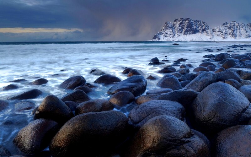 Snow-covered Mountain Coast