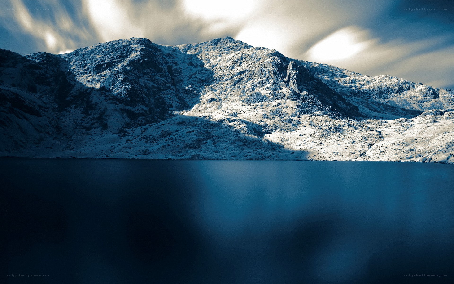 Snow-Covered Mountain Lake