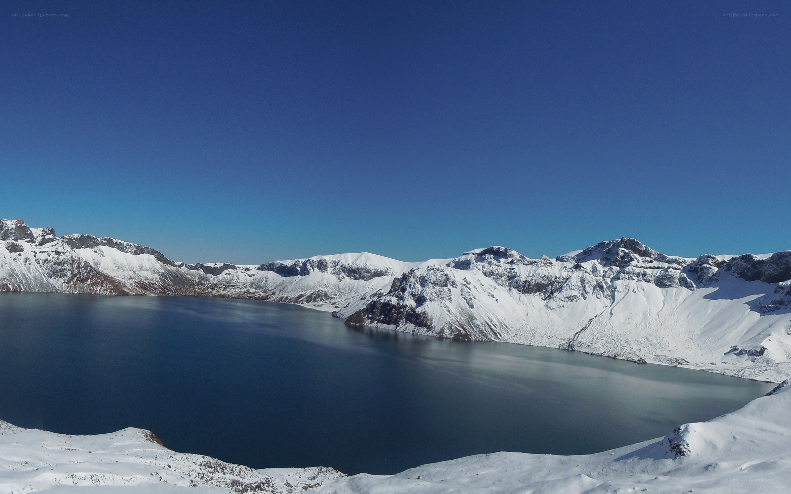 snow-covered mountain lake