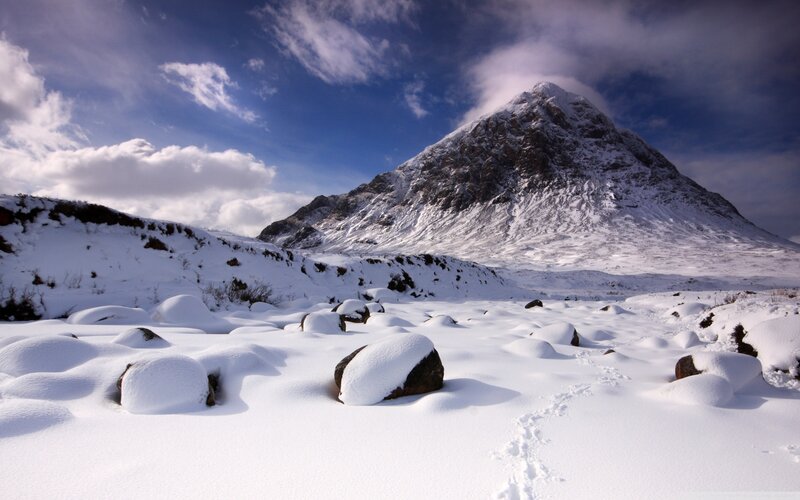 Snow-covered mountain landscape