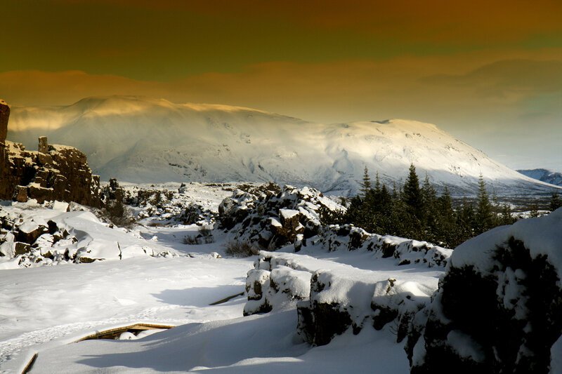 Snow-covered Mountain Landscape — White, Dramatic