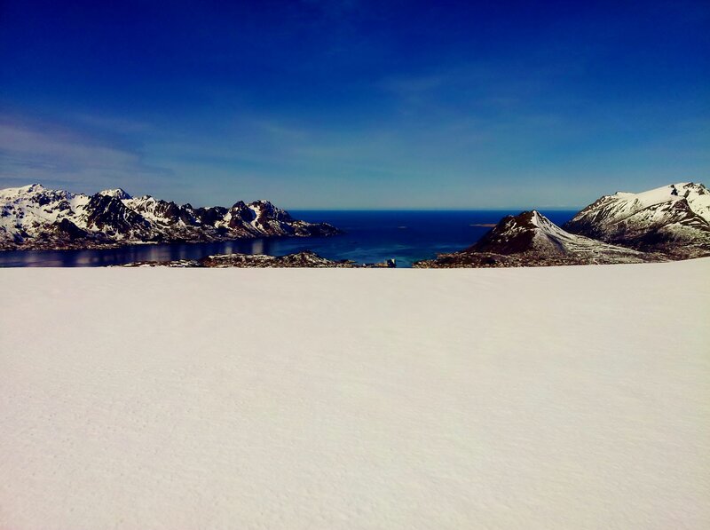 Snow-covered Mountain Landscape — White, Serene, Winter, Photograph, Mountains, Sea