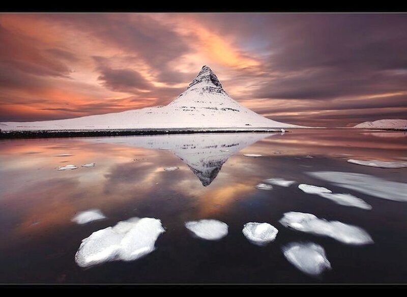 Snow-covered Mountain — Orange