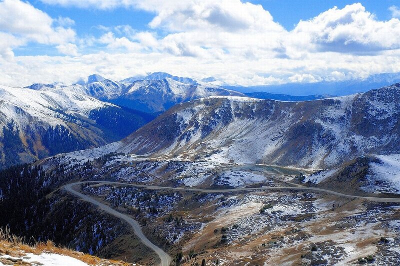 Snow-covered Mountain Pass