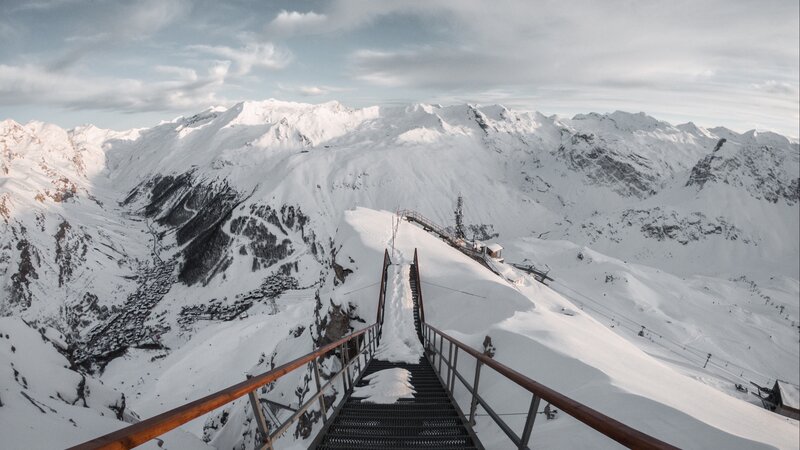 Snow-covered Mountain Pass — White, Serene, Winter