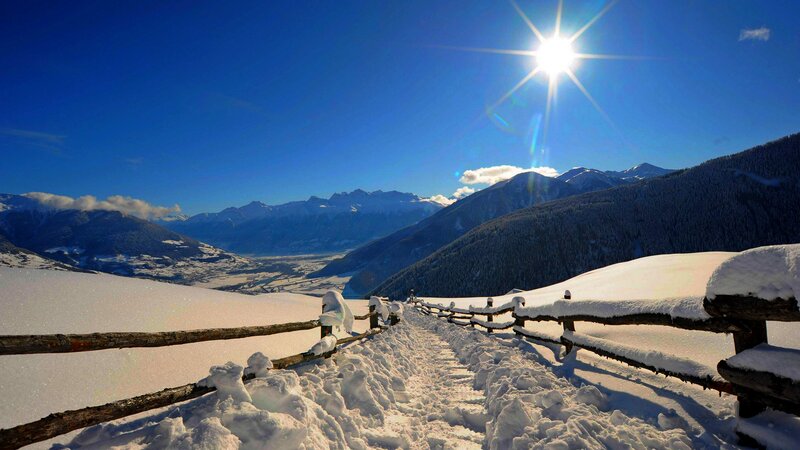 Snow-covered Mountain Path — Blue, Serene