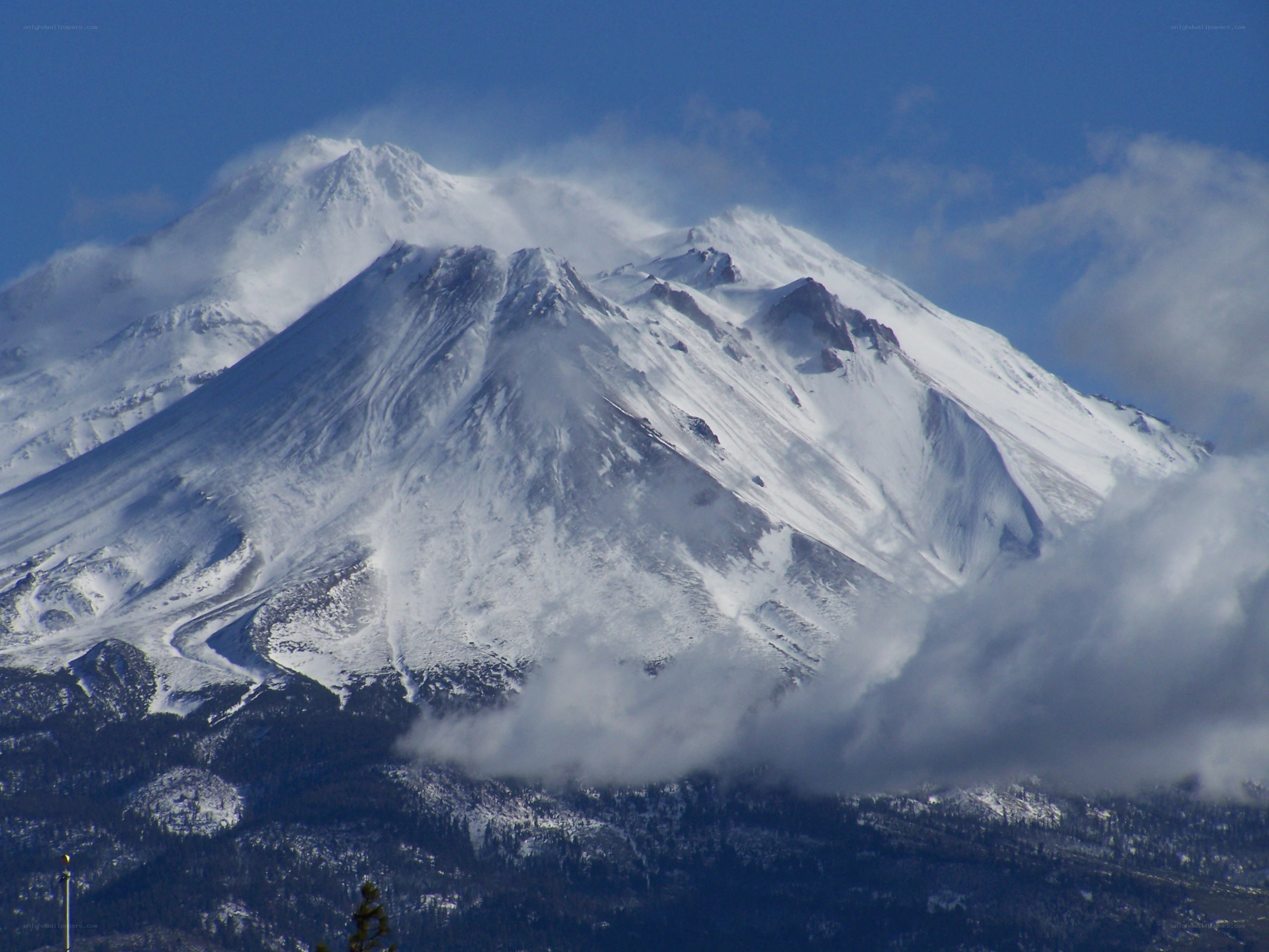 Snow-covered mountain peak