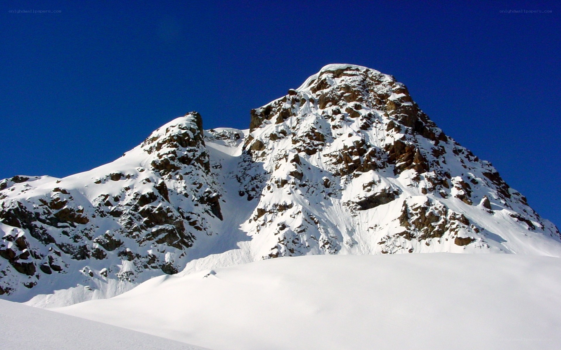 Snow-covered mountain peak