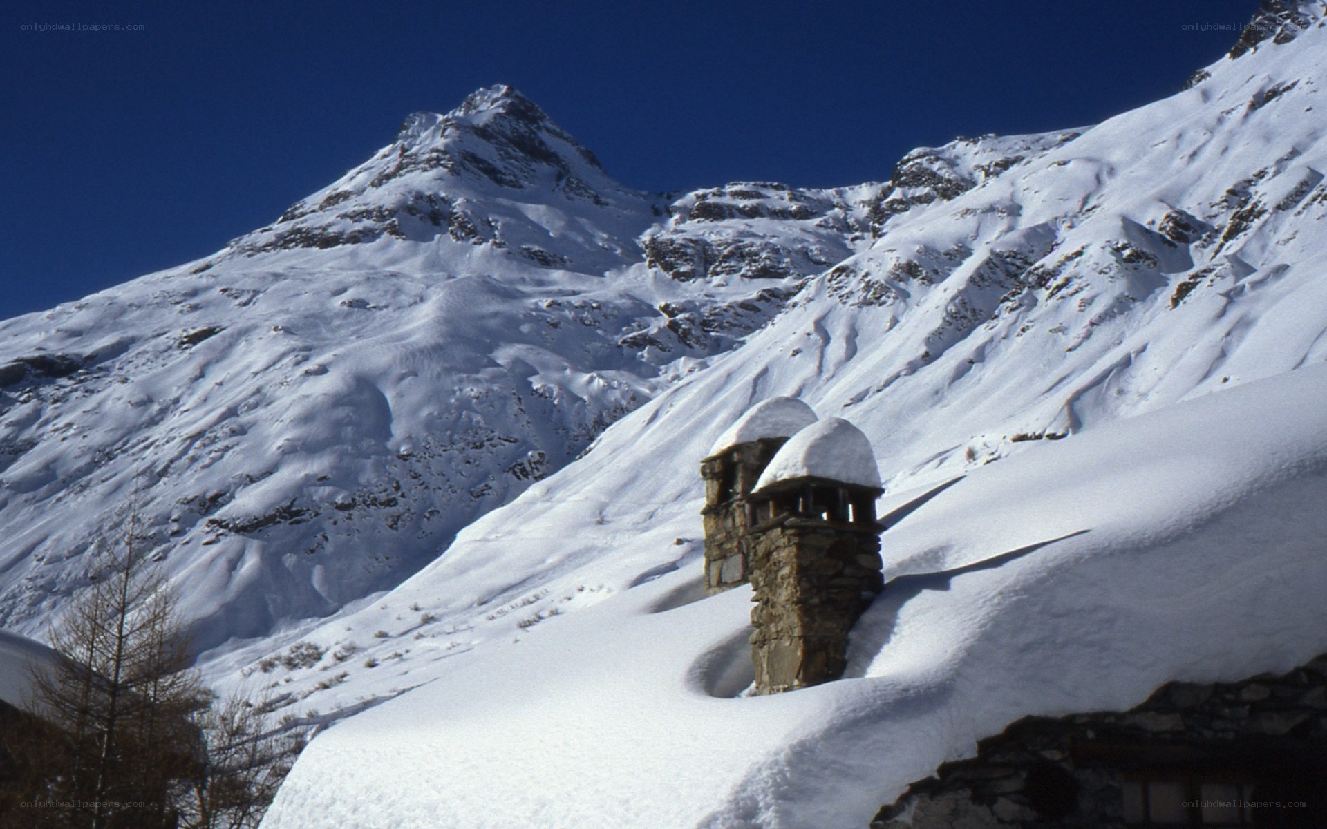 Snow-covered mountain peak