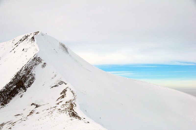 Snow-covered mountain peak