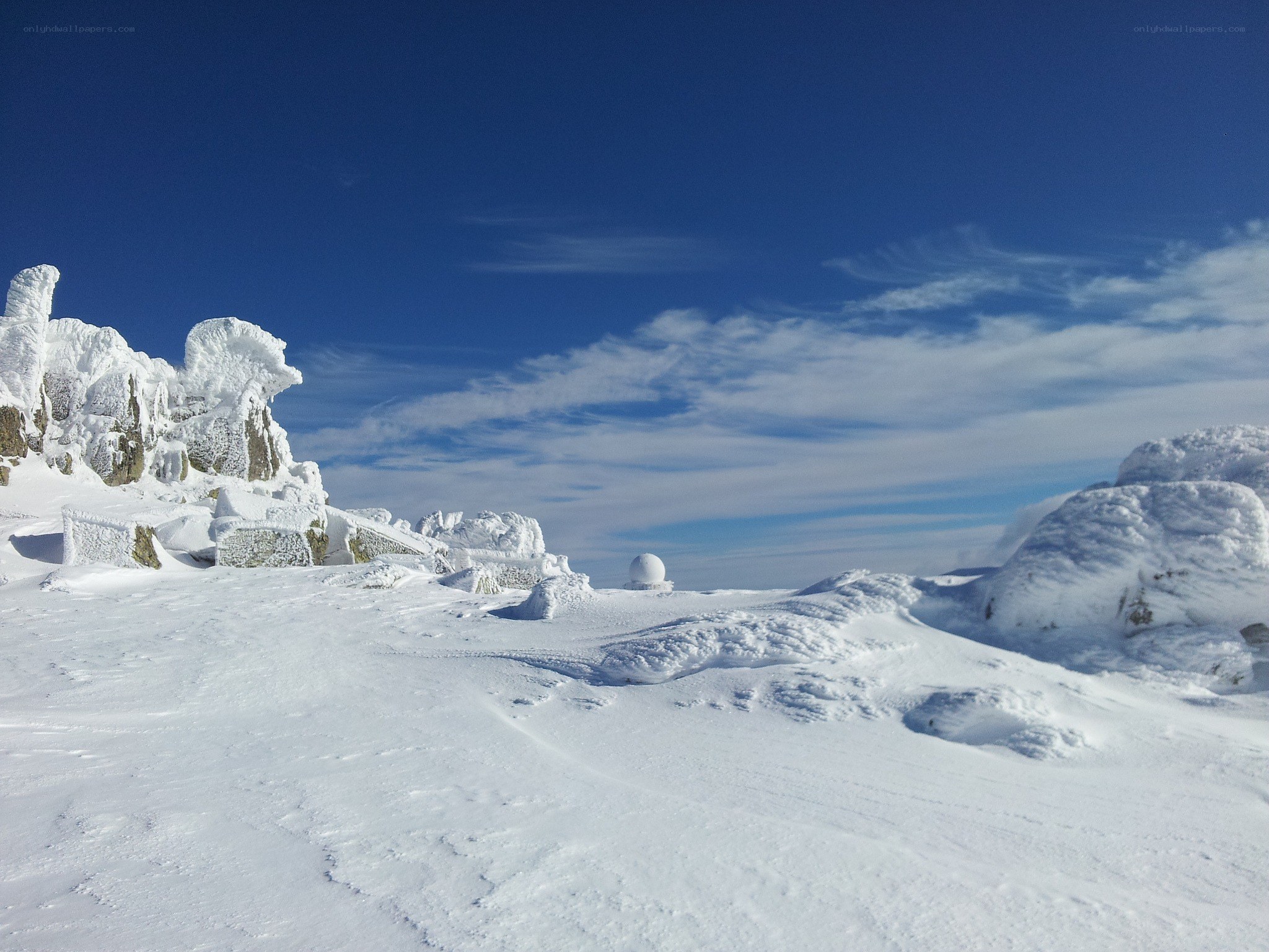 Snow-covered mountain peak
