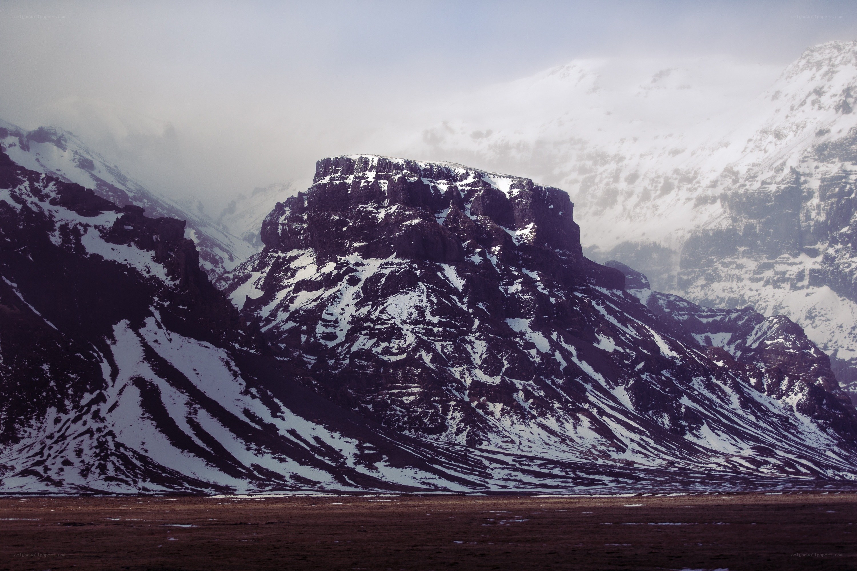 Snow-covered mountain peak