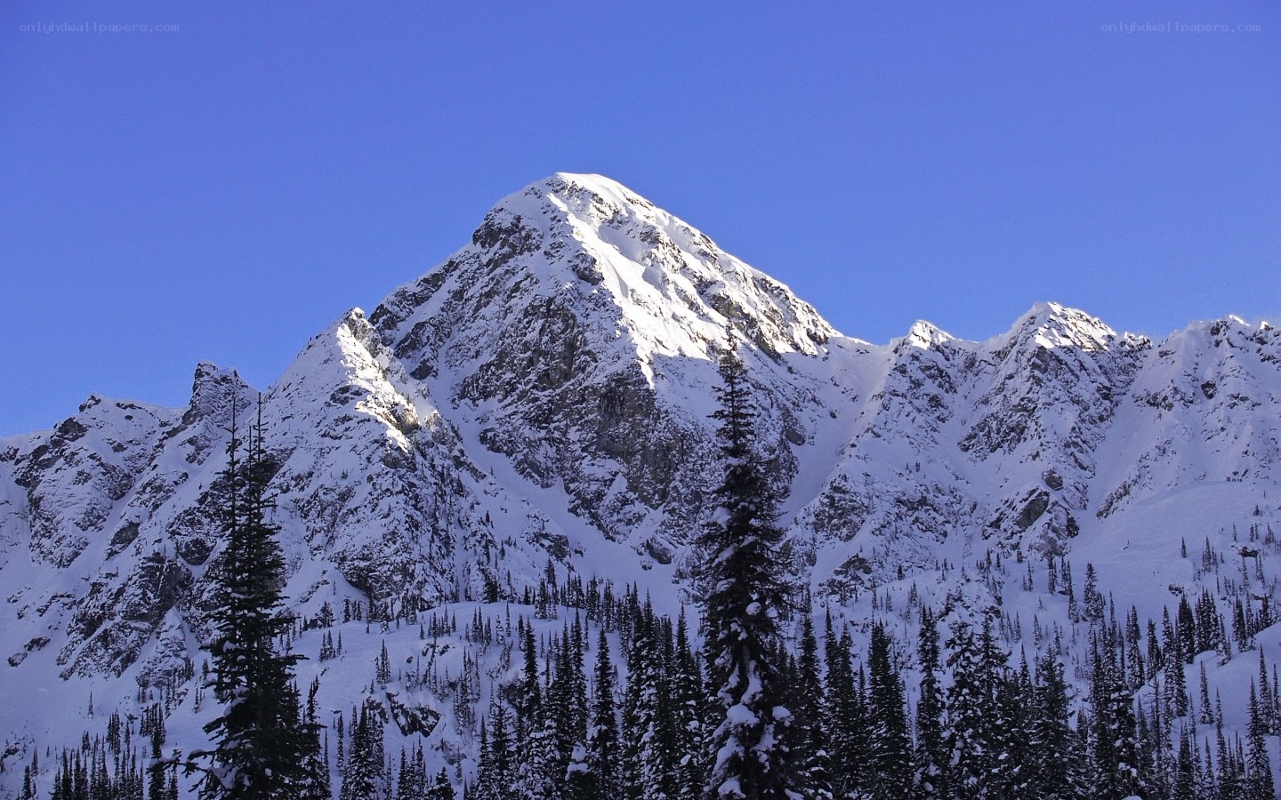 Snow-covered mountain peak